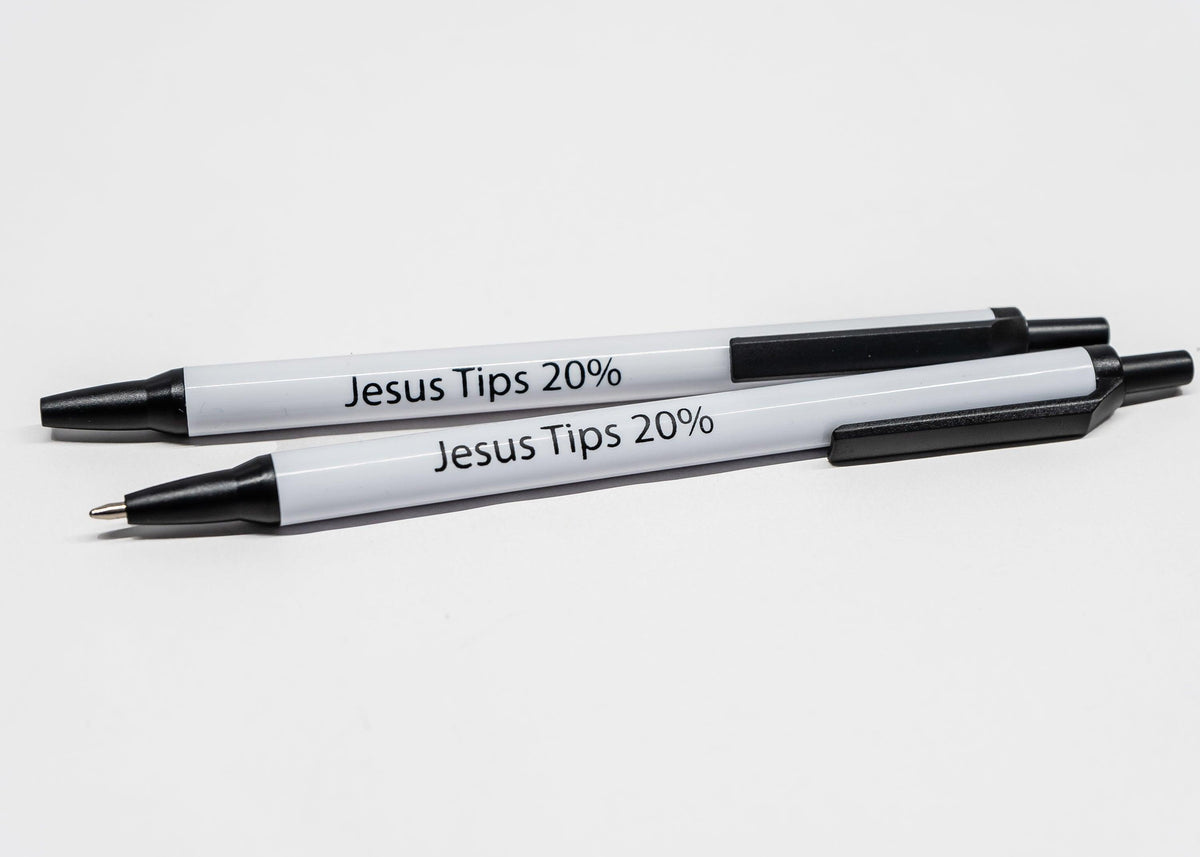 10ct Funny/Sarcastic Joke Pens: JESUS TIPS 20% Restaurant/Bartender/Server/Staff