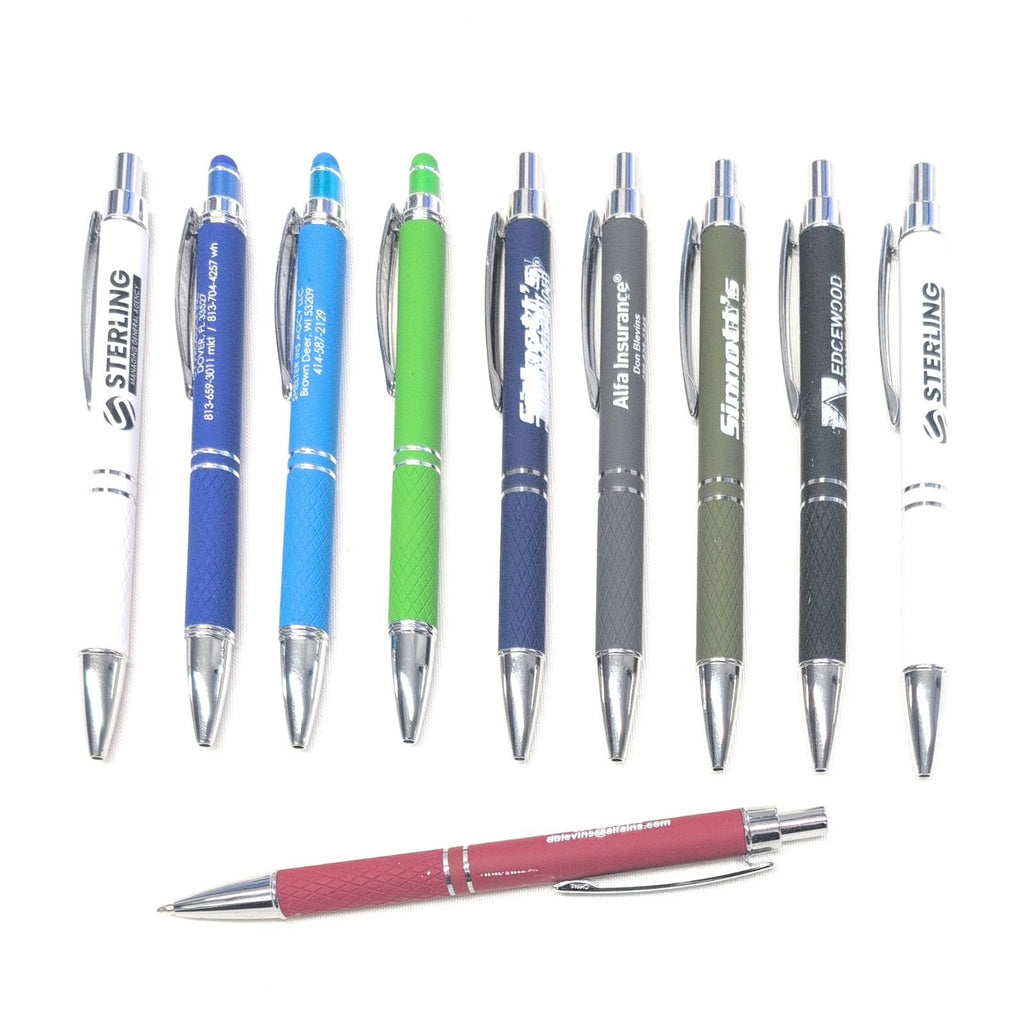 10ct Lot Soft touch Misprint Metal Cross-Grip Retractable Pens: MIXED COLORS