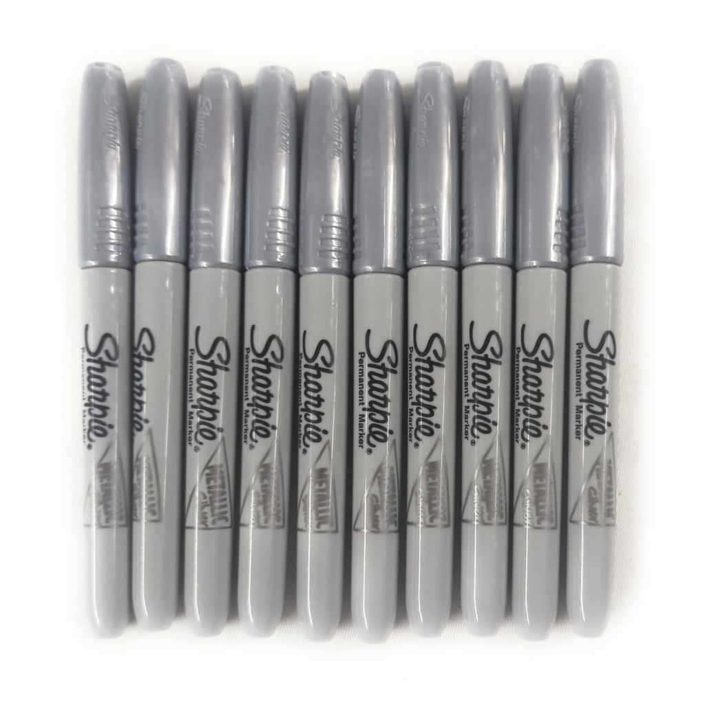 10ct Sharpie Permanent Marker Lot: Fine Point SILVER METALLIC # 39100