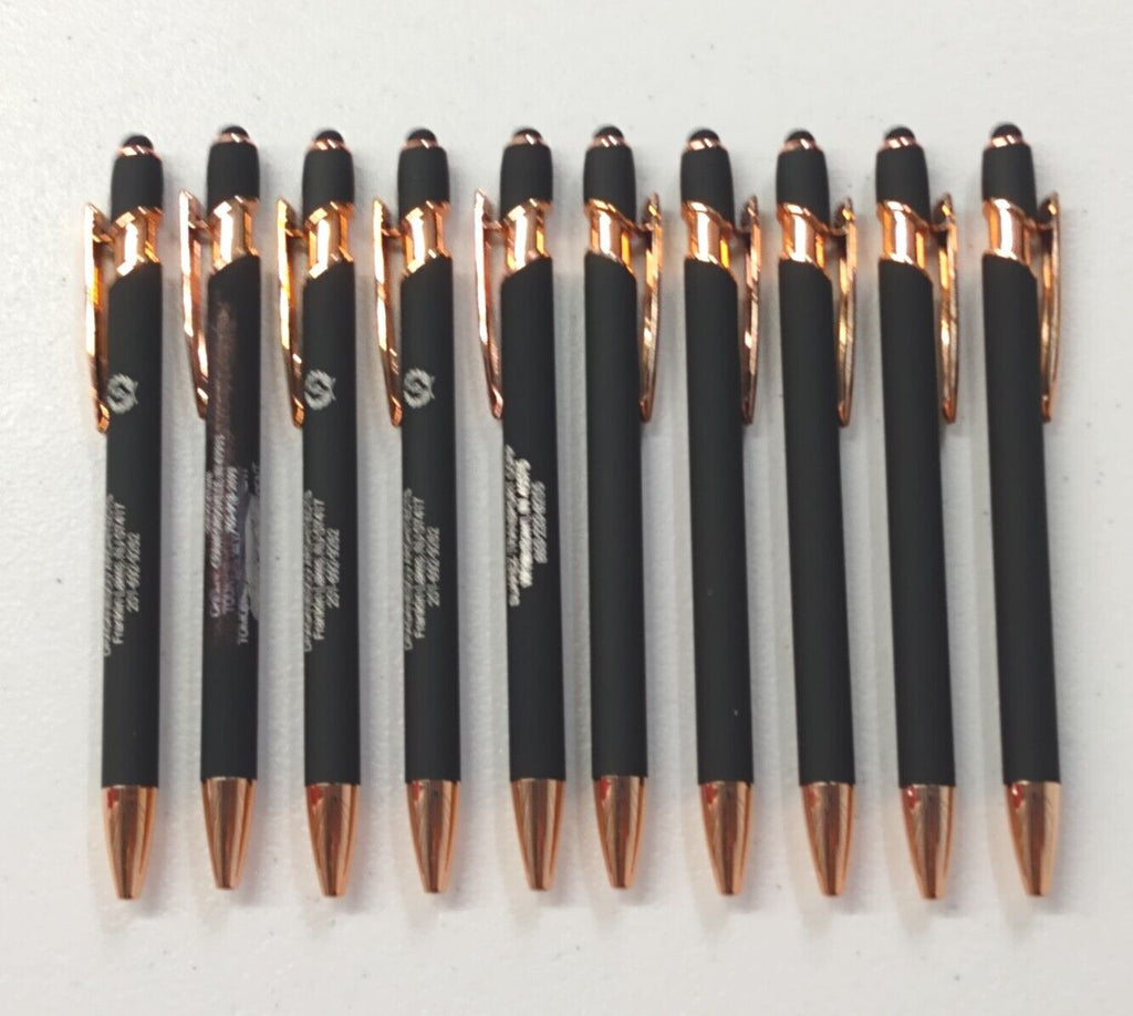 10 Count Rose Gold Misprint Metal Click Pens