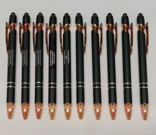 10 Count Rose Gold Misprint Metal Click Pens