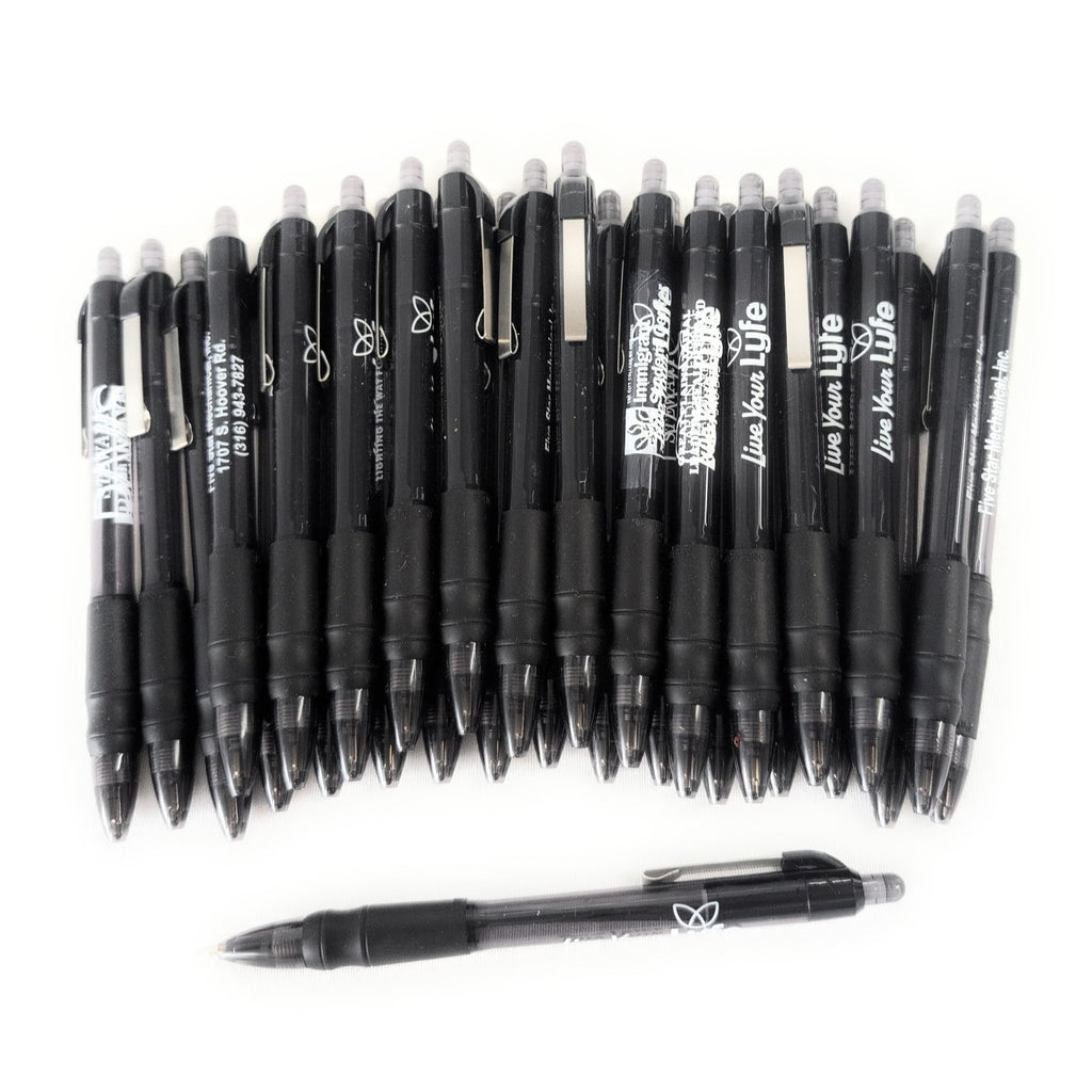 MAXGLIDE by Hub Pen: 30 Misprint Click Pens - BLACK