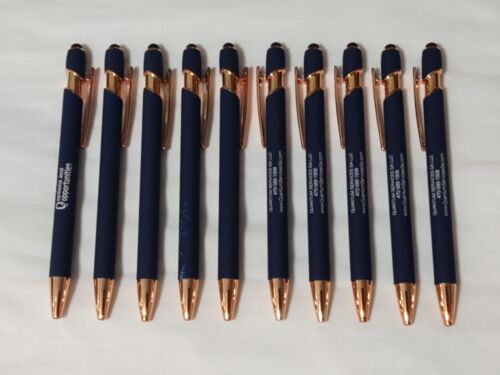 10 Count Rose Gold Misprint Metal Click Pens