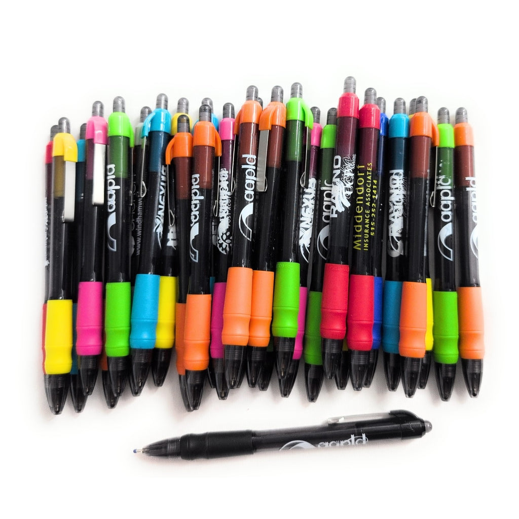 MAXGLIDE by Hub Pen: 30 Misprint Click Pens - MULTICOLOR