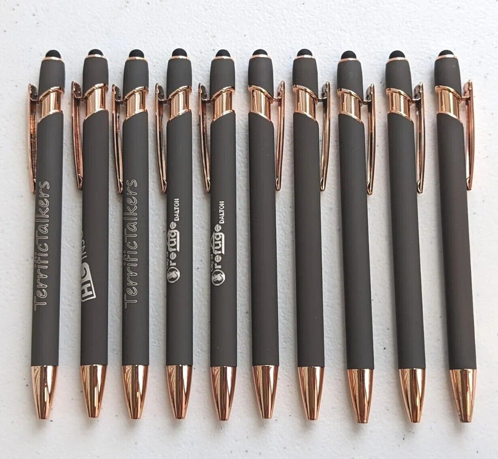 10 Count Rose Gold Misprint Metal Click Pens