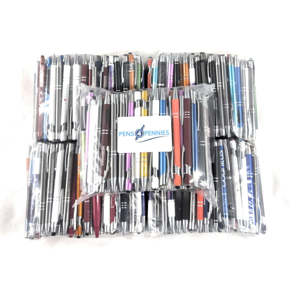 MISPRINT METAL PENS 500 ct Mixed Stylus/Executive/Soft Touch Bulk Click Pen Lot