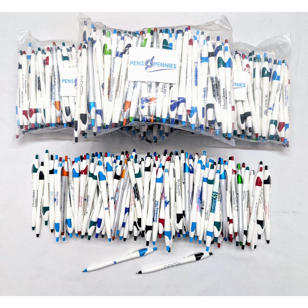 500 Bulk Misprint Pens Lot JAVALINA by HUB PEN White & Multicolor Mixed Case