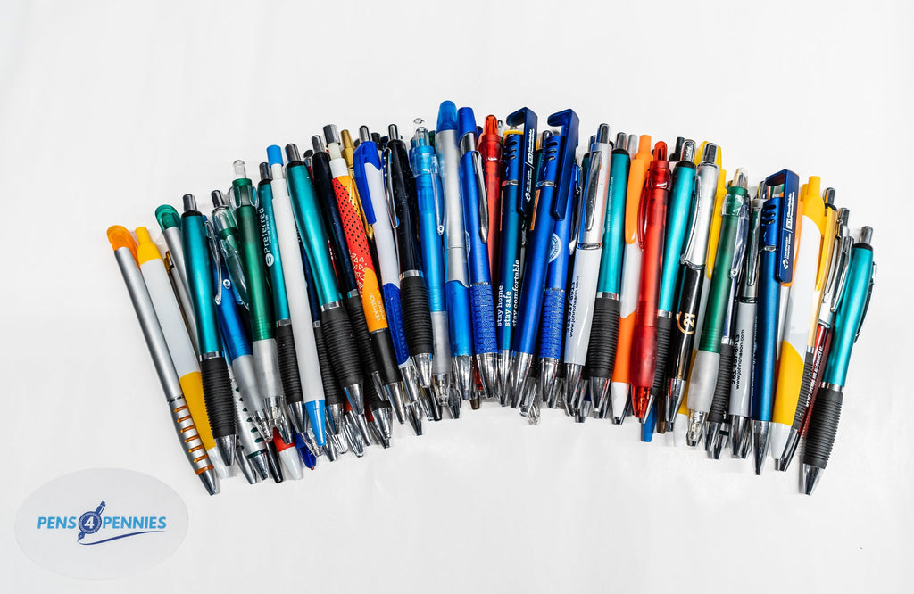 50 Wholesale Lot Ink Pens, Ball Point, Plastic, Retractable